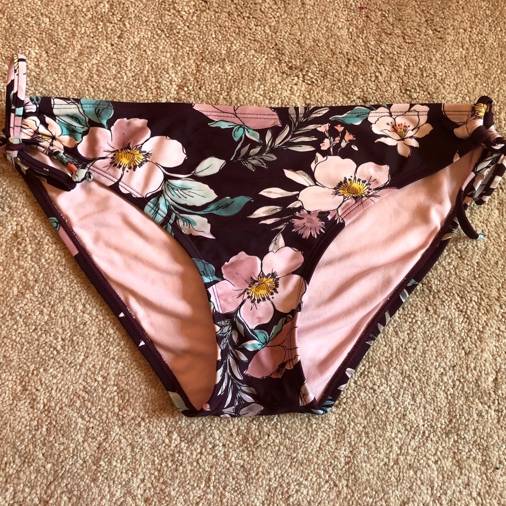Kona Sol Floral Keyhole Hipster Bikini Bottom